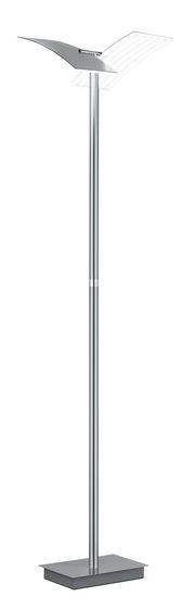 Moderne Stehleuchte ANDY mit elegantem, schlankem Design und verstellbarem Lampenschirm, seitliche Perspektive.