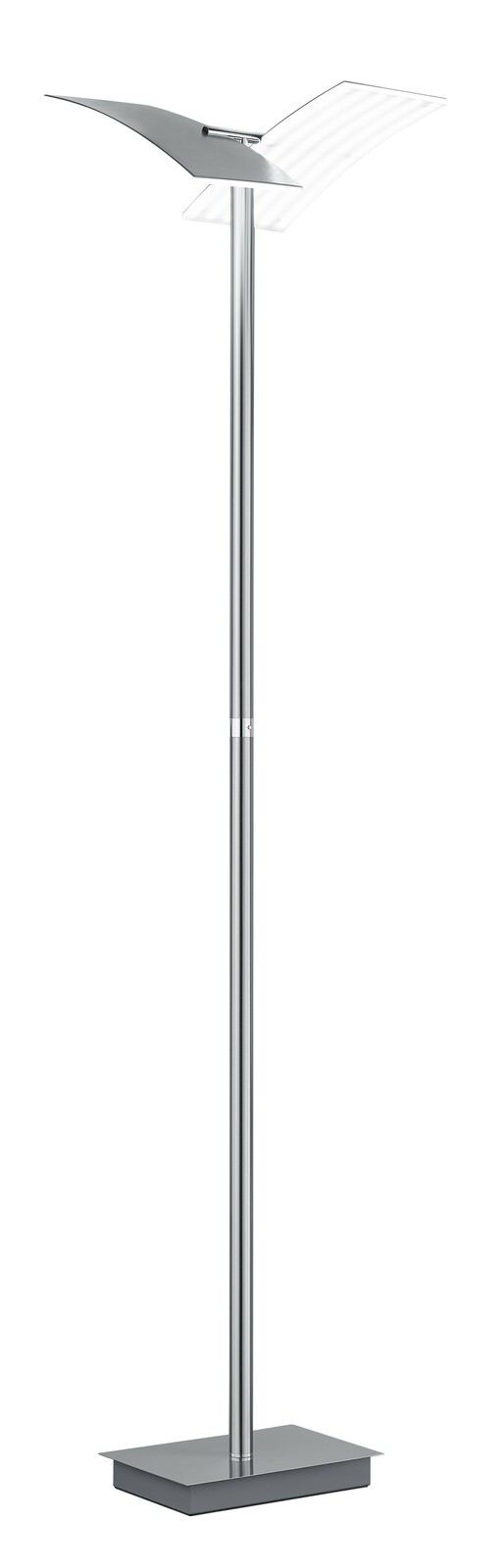 Moderne Stehleuchte ANDY mit elegantem, schlankem Design und verstellbarem Lampenschirm, seitliche Perspektive.