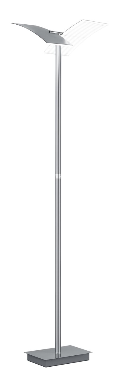 Moderne staande lamp ANDY met een elegant, slank ontwerp en een verstelbare lampenkap, gezien vanaf de zijkant.