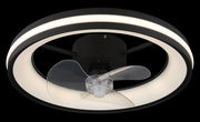 Moderner Deckenventilator mit LED-Beleuchtung, seitliche Perspektive