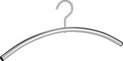 Metall-Kleiderbügel in Frontalansicht mit gebogenem Design und Haken