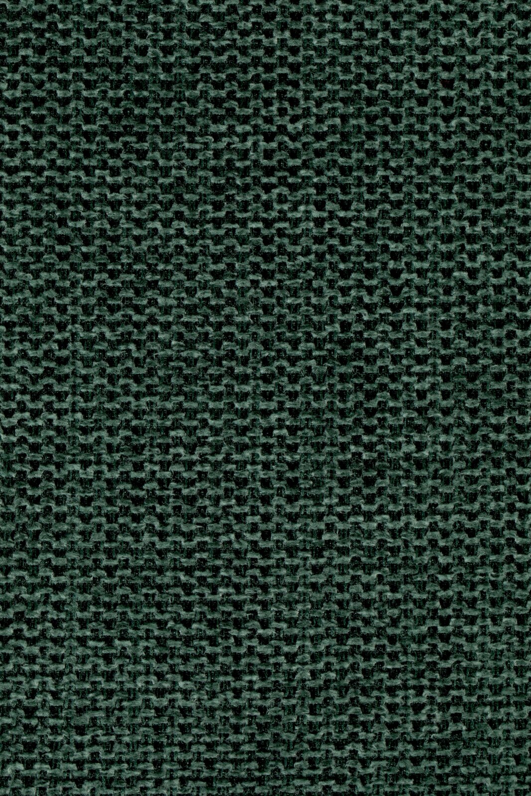 Nahaufnahme eines dunkelgrünen Stoffmusters mit grober Webstruktur.