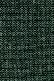 Nahaufnahme eines dunkelgrünen Stoffmusters mit grober Webstruktur.