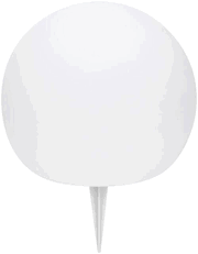 Runde Solarleuchte mit Erdspieß, frontal abgebildet