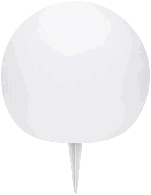 Runde Solarleuchte mit Erdspieß, frontal abgebildet