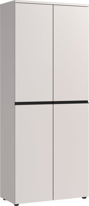 Moderner Aktenschrank mit vier Türen, seitliche Perspektive