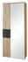 Voleo XL-Schuh-/Garderobenschrank BUFFALO XL-Schuh- und Garderobenschrank mit Holzlamellen und Spiegeltür, seitliche Perspektive