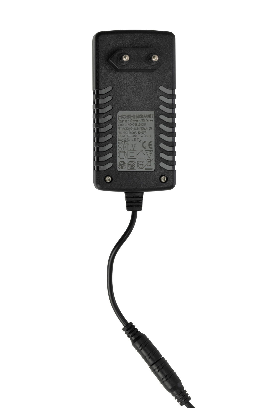 Netzteil für LED-Stehleuchte, Vorderansicht mit Kabel