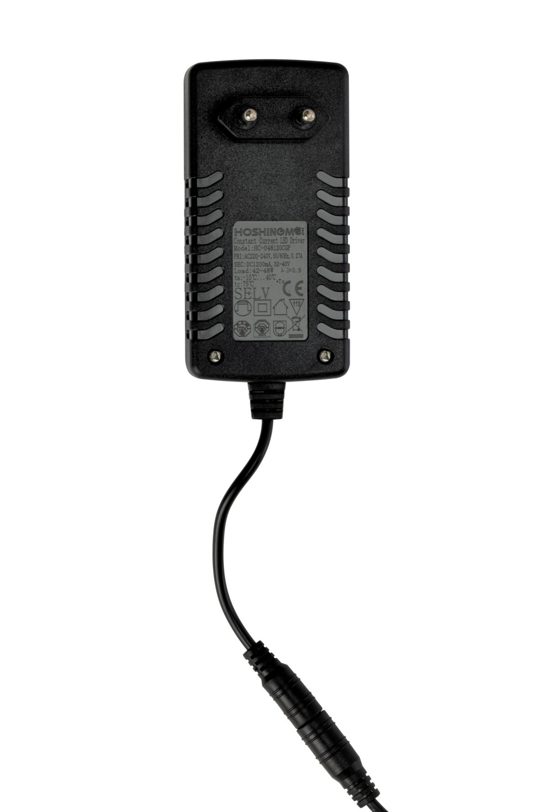 Voeding voor LED-staande lamp, vooraanzicht met kabel