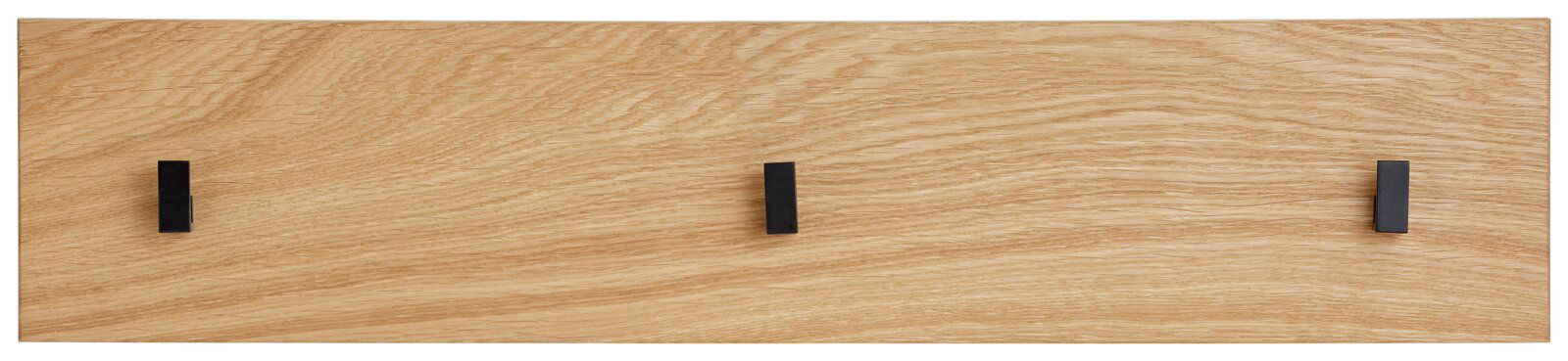Linea Natura Hakenleiste SIGNUM Hakenleiste aus Holz mit drei schwarzen Haken, frontal betrachtet