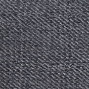 Nahaufnahme eines grauen Stoffmusters in diagonaler Webart