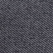 Nahaufnahme eines grauen Stoffmusters in diagonaler Webart