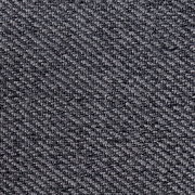 Nahaufnahme eines grauen Stoffmusters in diagonaler Webart