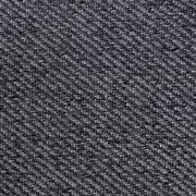 Close-up van een grijs stoffenpatroon met een diagonaal weefpatroon
