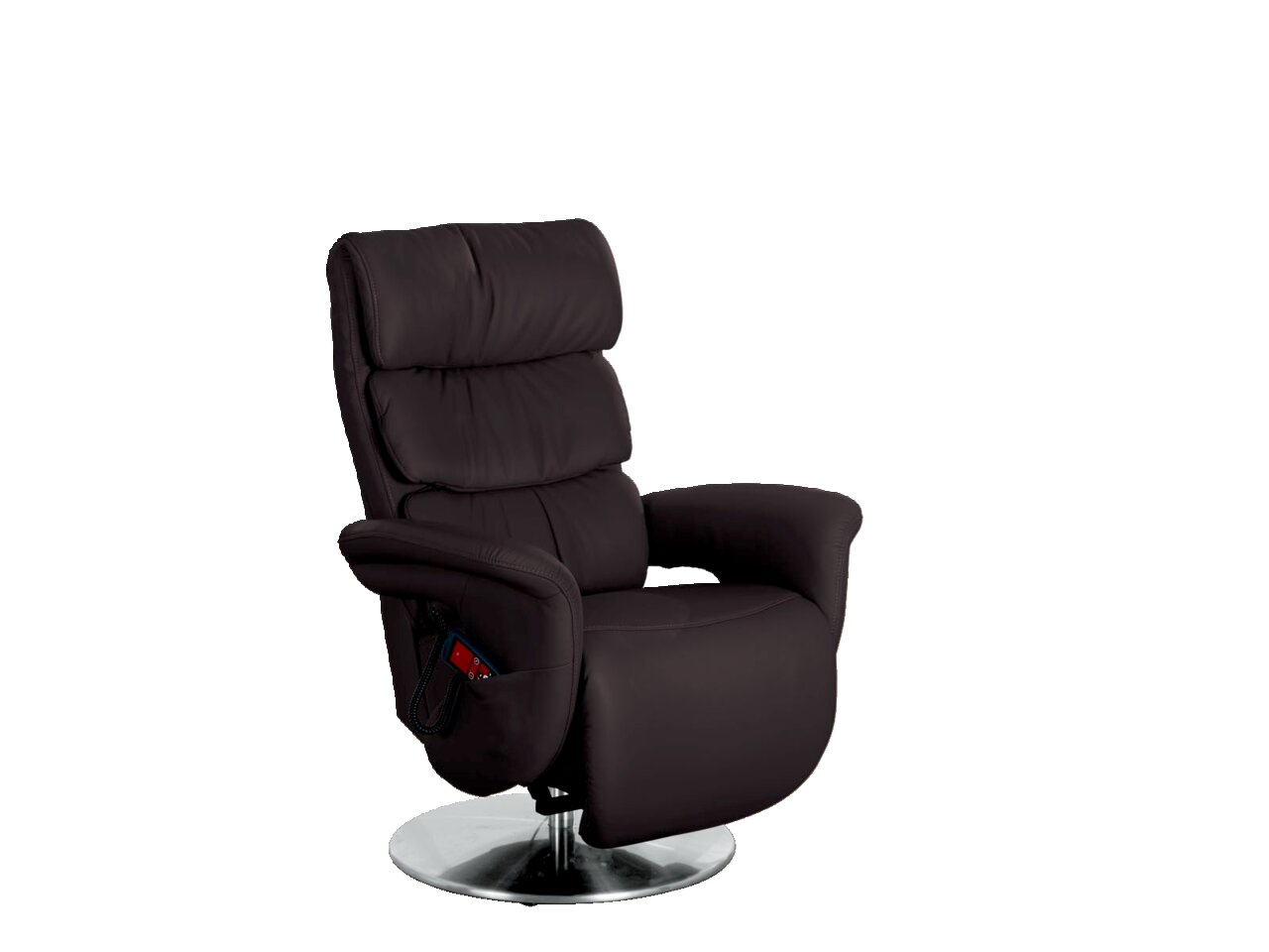 Himolla Fernsehsessel 7628 EASY SWING Moderner brauner Fernsehsessel in einem hellen Wohnzimmer, seitliche Perspektive.