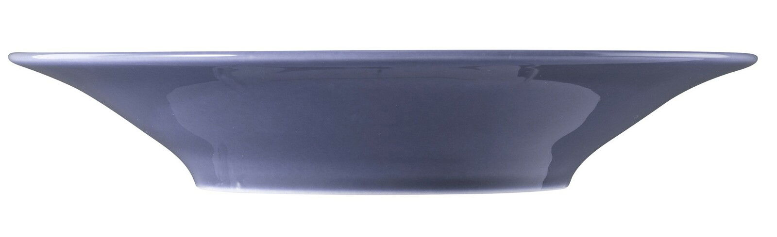 Seitenansicht eines runden, dunkelblauen Suppentellers mit einem Durchmesser von 22,5 cm.