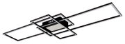 Moderne Deckenleuchte mit geometrischem Design aus schwarzen und weißen rechteckigen Rahmen, seitliche Perspektive