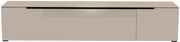 Frontansicht eines modernen, beigen XL TV-Lowboards mit glatter Oberfläche und minimalistischen Linien.