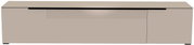 Frontansicht eines modernen, beigen XL TV-Lowboards mit glatter Oberfläche und minimalistischen Linien.