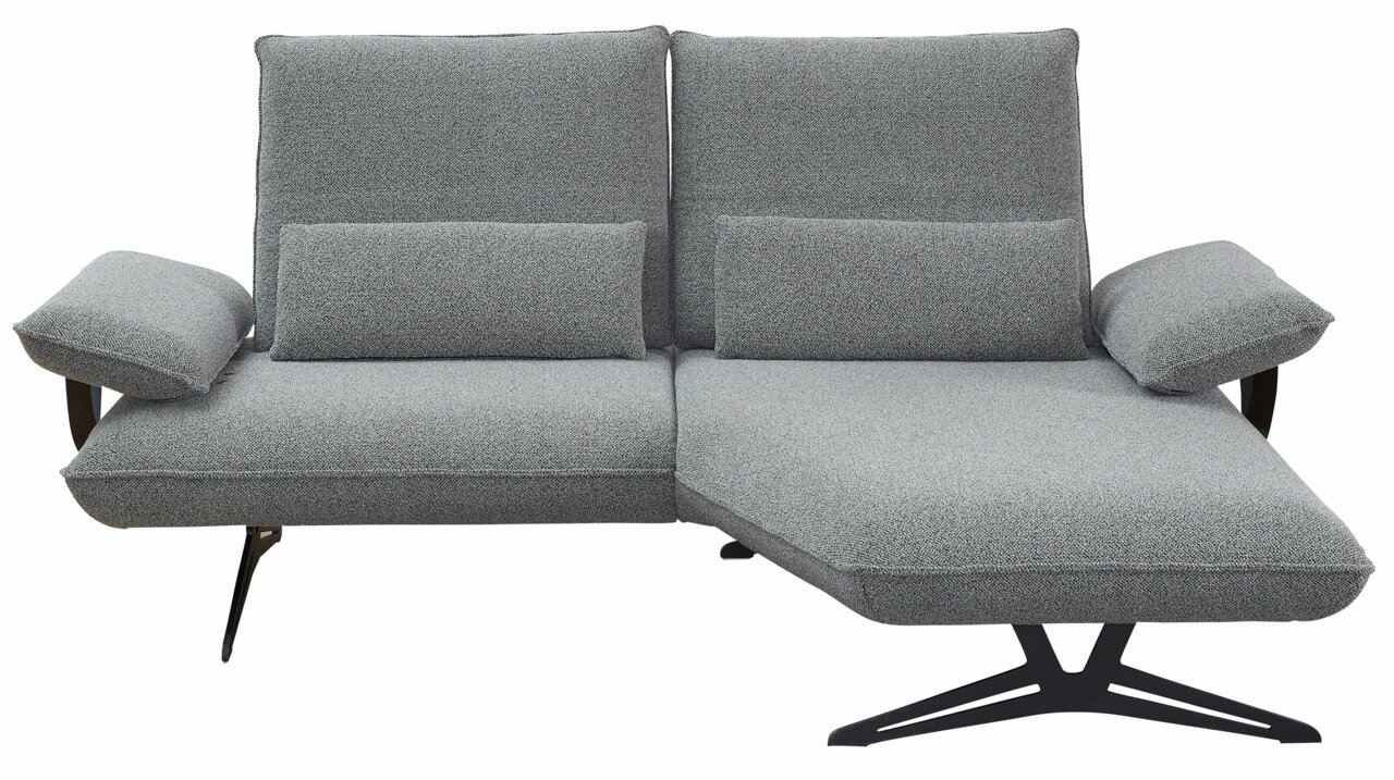 Graue Longchairkombination mit verstellbaren Armlehnen und modernem Design, Vorderansicht