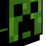 Nahaufnahme der Vorderseite eines schwarzen Schranks/Kommodenmöbels mit grünem Pixel-Design, schräg von vorn rechts fotografiert.