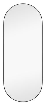 Ovaler Spiegel mit schwarzem Rahmen, ca. 30x70 cm, Frontalansicht