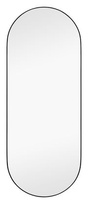 Ovaler Spiegel mit schwarzem Rahmen, ca. 30x70 cm, Frontalansicht