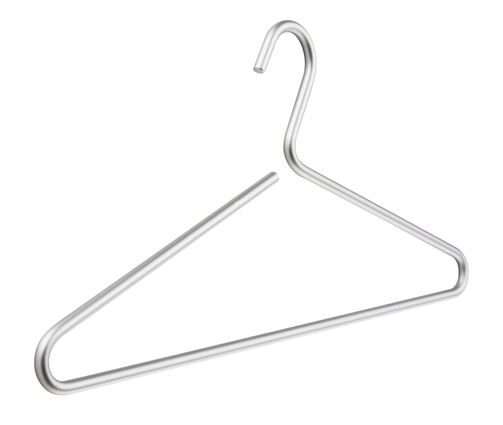 Metall-Kleiderbügel in seitlicher Perspektive