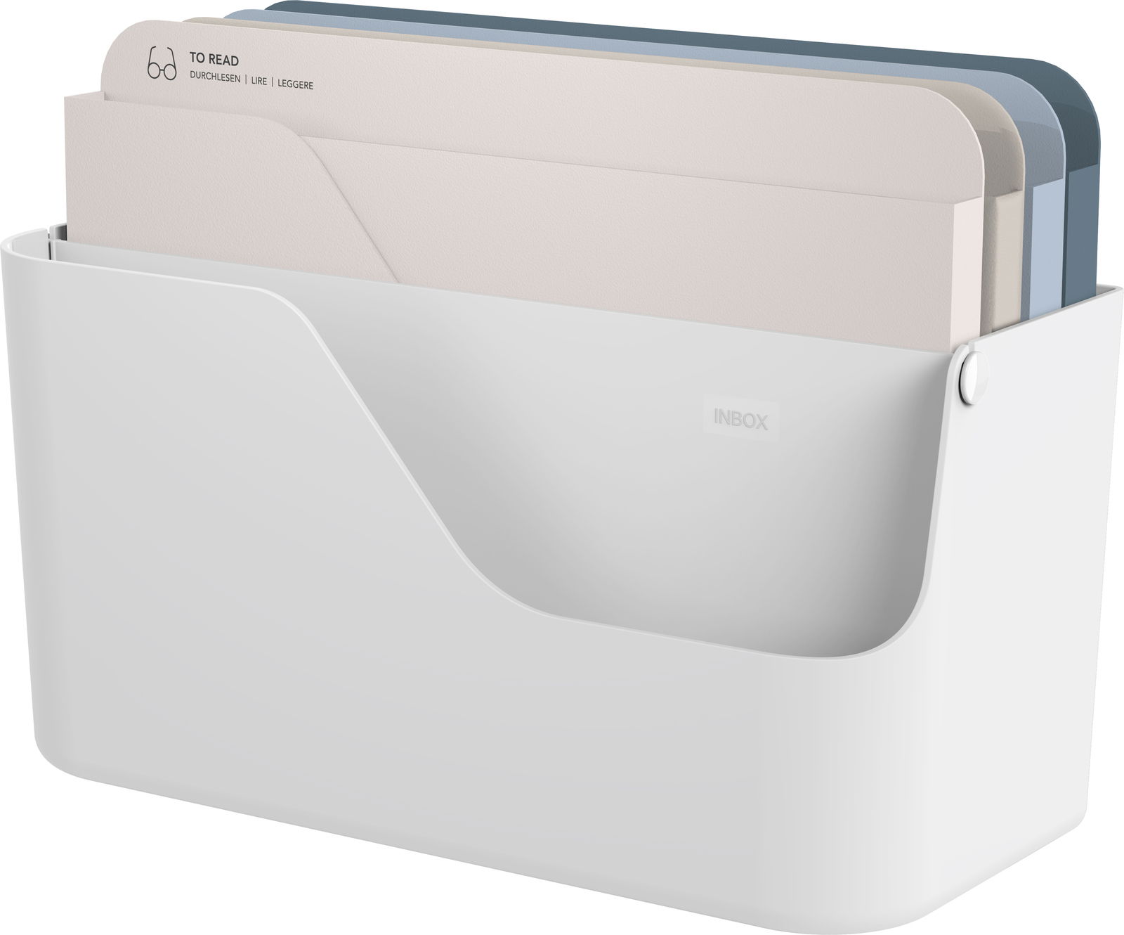 rotho Dokumentenorganizer Inbox MY PAPER Dokumentenorganizer Inbox in seitlicher Perspektive mit mehreren farbigen Trennblättern.