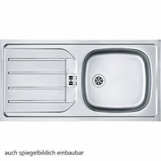 Edelstahlspüle mit Abtropffläche, Draufsicht