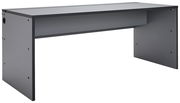 Moderner Gamingtisch in grauer Farbe, seitliche Perspektive
