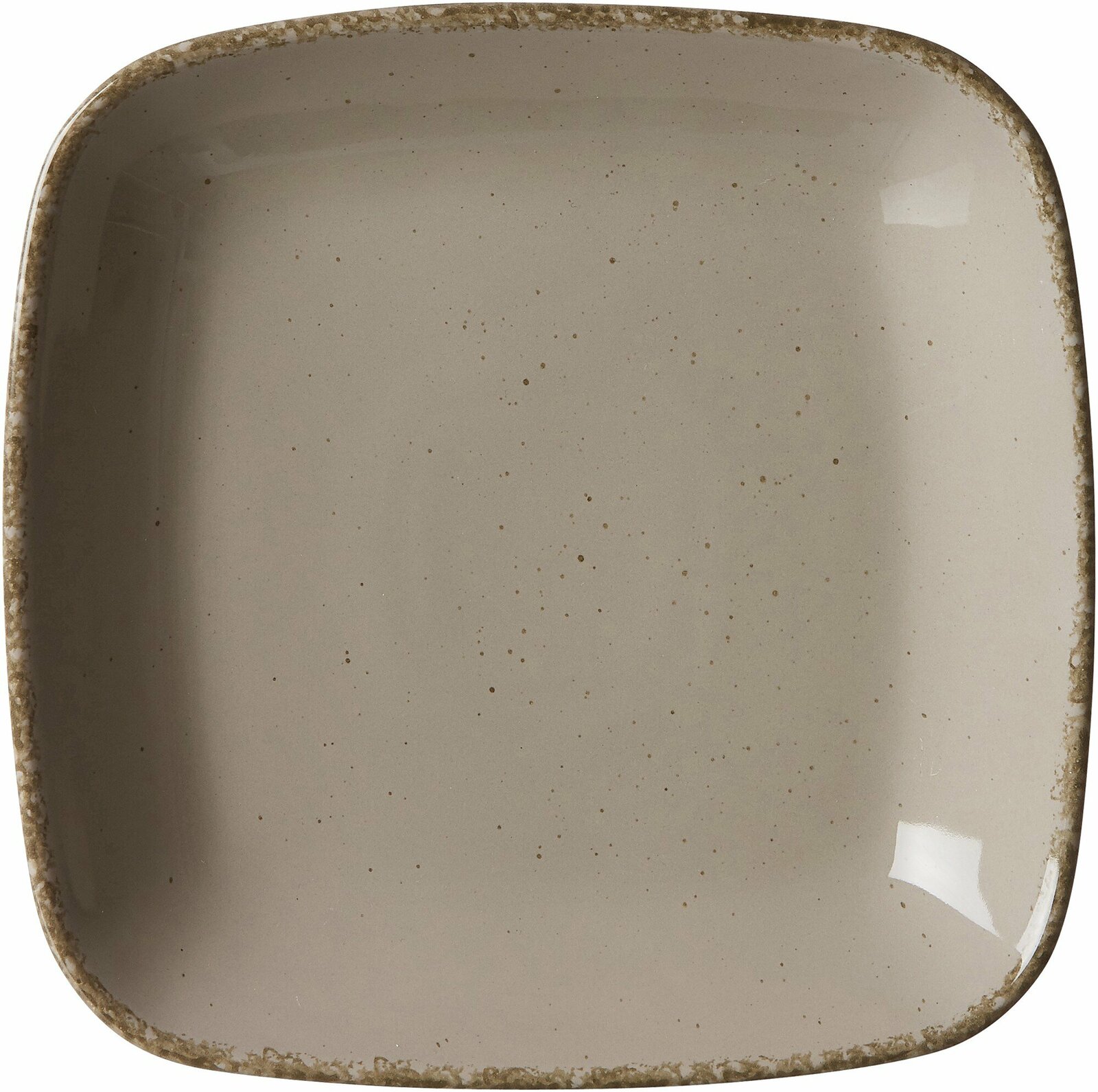 Ritzenhoff & Breker Suppenteller CASA eckig braun Quadratischer, grauer Suppenteller mit gesprenkeltem Design, Draufsicht