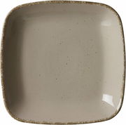 Quadratischer, grauer Suppenteller mit gesprenkeltem Design, Draufsicht