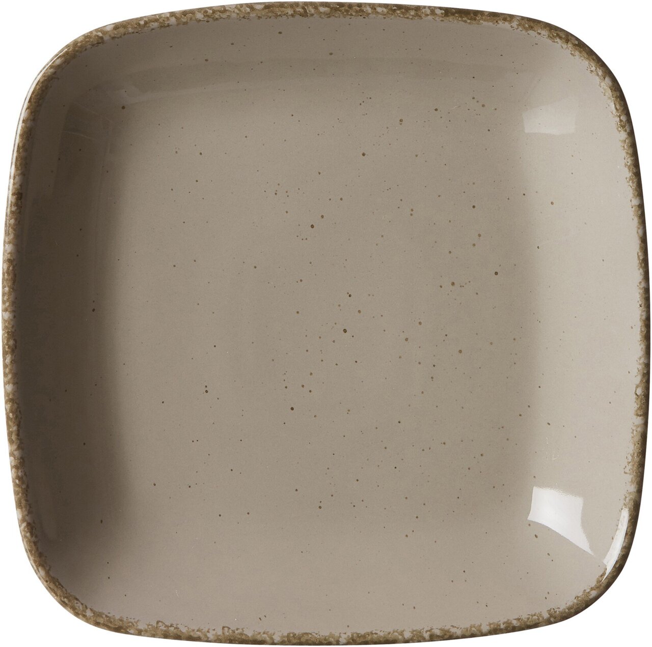 Ritzenhoff & Breker Soepbord CASA vierkant bruin Quadratischer, grauer Suppenteller mit gesprenkeltem Design, Draufsicht