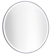 Rundes Spiegelelement mit schmalem Rahmen, frontal betrachtet.