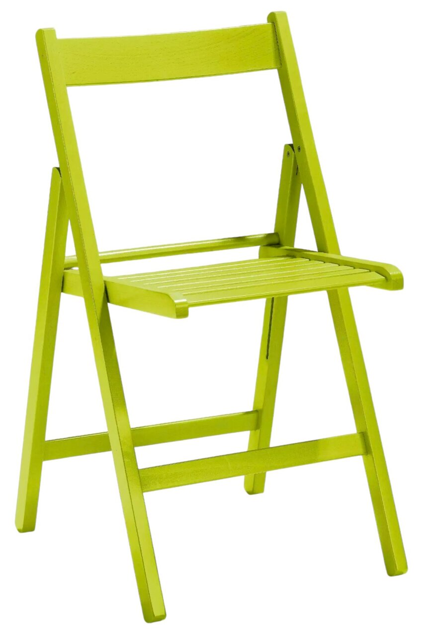 Z2 Klappstuhl COPPA Grüner Klappstuhl aus Holz, seitliche Perspektive