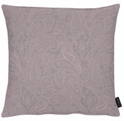 Kissenhülle mit elegantem Paisley-Muster in Lila und Grau, Vorderansicht