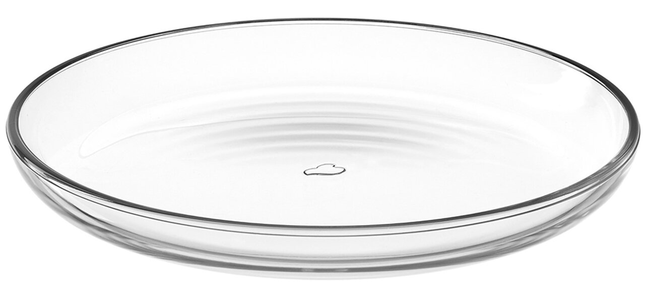 Transparenter Glasteller Cucina 18cm, seitliche Perspektive