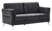 Dreiersofa Oklahoma in dunklem Stoff, seitliche Perspektive