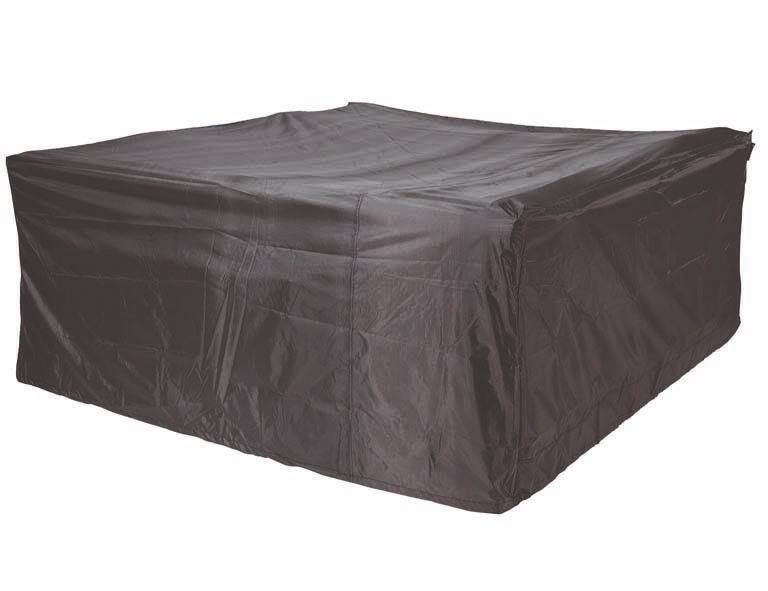 Zurbrüggen Loungesethülle AeroCover Schwarze Loungesethülle in perspektivischer Ansicht von vorne links