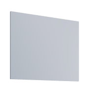 Graue rechteckige Platte/Panel mit glatter Oberfläche, in leichter Schrägansicht von vorn (3/4-Perspektive) vor weißem Hintergrund