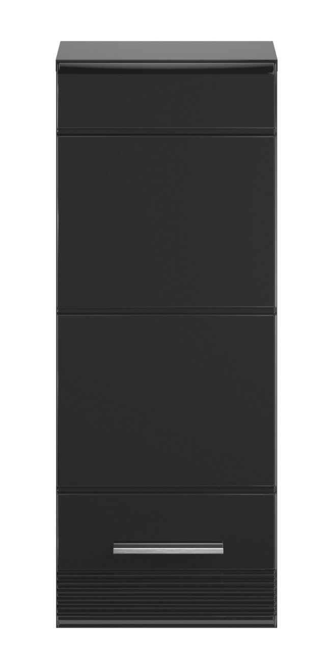 Schwarze Badkombination LINUS, frontal betrachtet, mit modernem Design und klaren Linien.