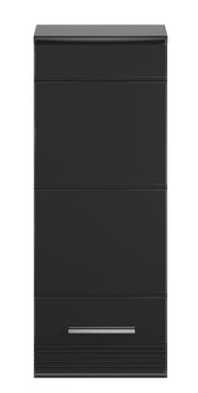 Schwarze Badkombination LINUS, frontal betrachtet, mit modernem Design und klaren Linien.