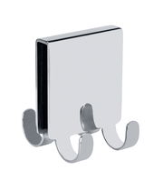 Edelstahl Doppel-Duschhaken in seitlicher Perspektive