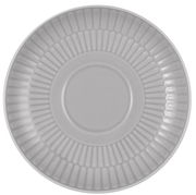 Kleine Kombi-Untertasse, 12 cm, von oben betrachtet, mit geriffeltem Rand.