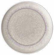 Speiseteller in Draufsicht mit grauem und violettem Farbverlauf, 27x27x3cm