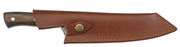 Kochmesser HUNTER 19 cm in brauner Lederscheide, seitliche Ansicht