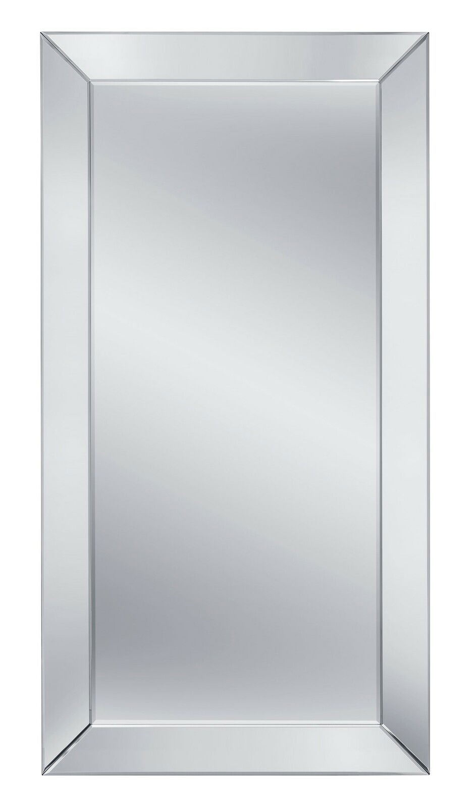 Rechteckiger Spiegel mit abgeschrägtem Rahmen, frontal abgebildet.