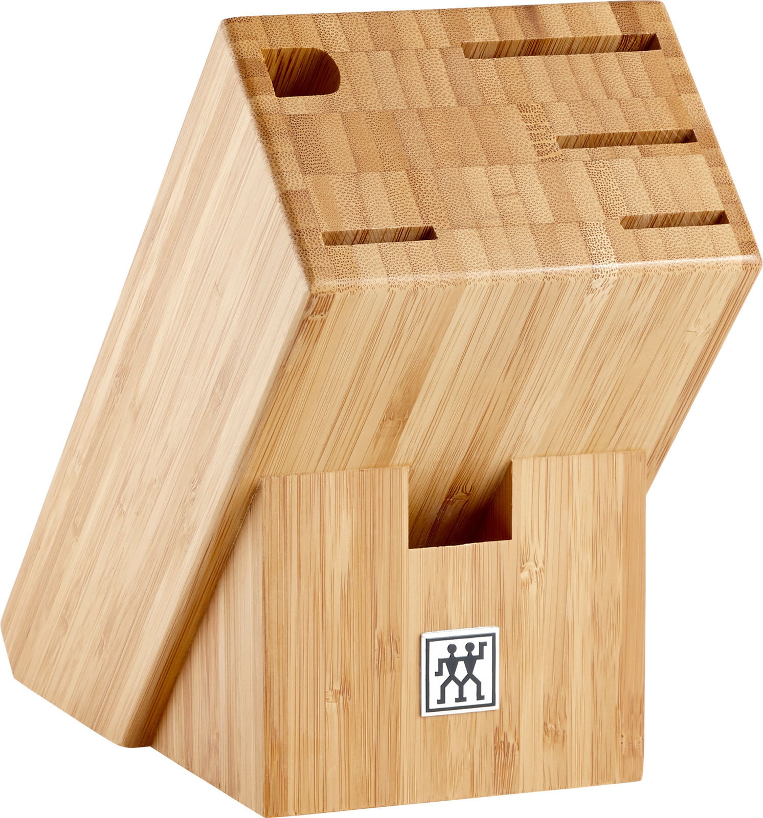 Messerblock aus Bambus, 7-tlg., schräg von vorne fotografiert