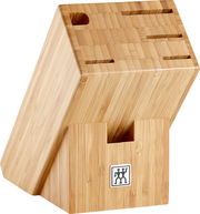 Messerblock aus Bambus, 7-tlg., schräg von vorne fotografiert